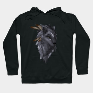 The Native Wolf (colored grey version) Hoodie